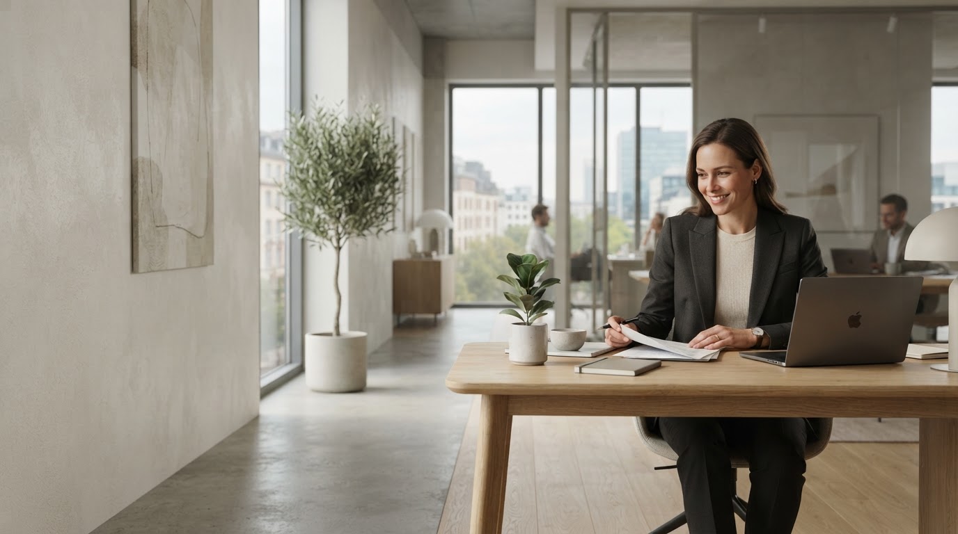 QuorvionFund – Arbeitsplatz eines ortsunabhängigen Investors mit Blick auf Echtzeit-Datenanalyse
